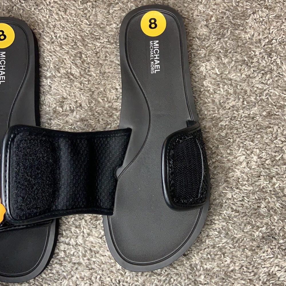 Michael Kors the MK Glitter Slides Black - Picture 8 of 10